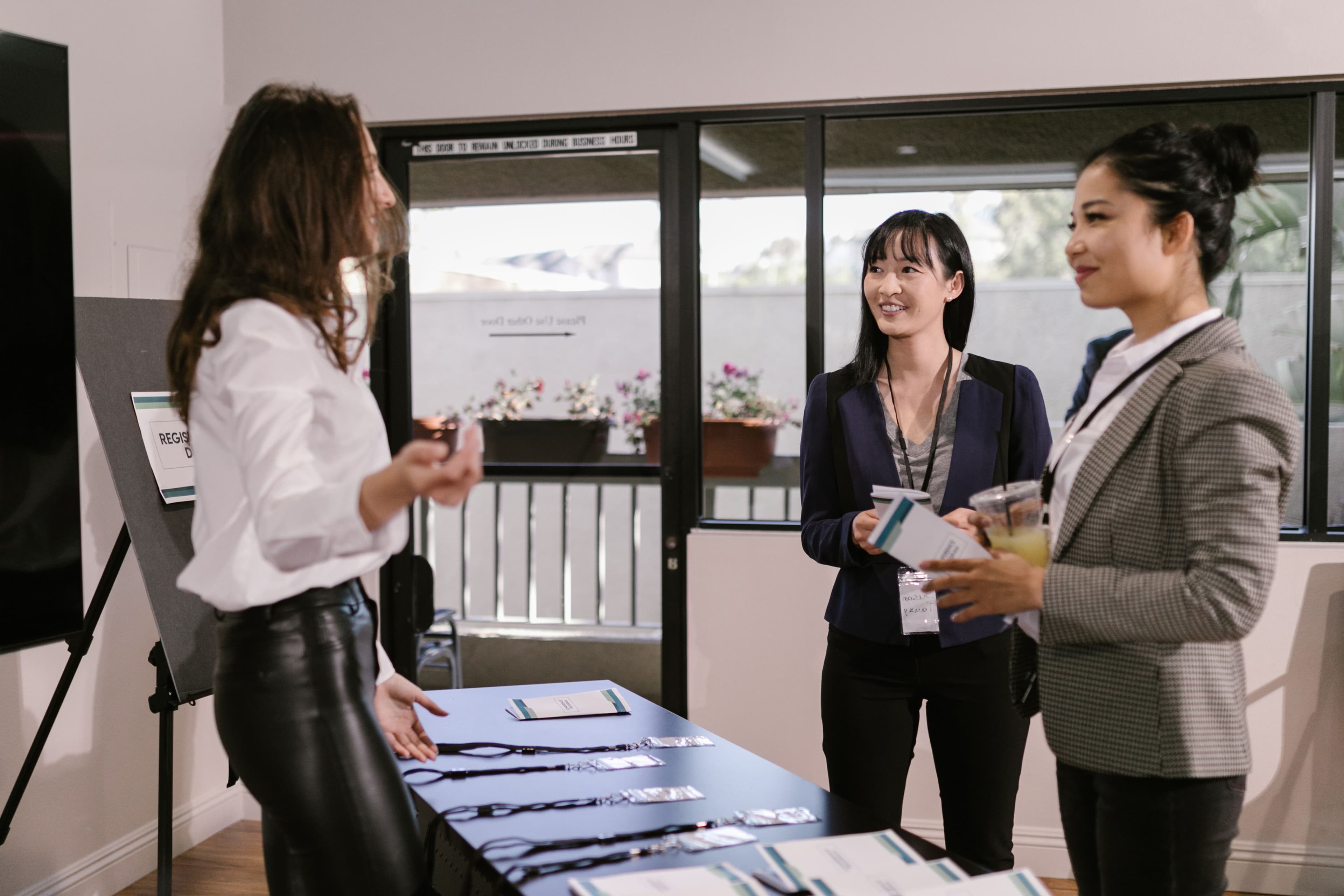 Professionals connecting at an event