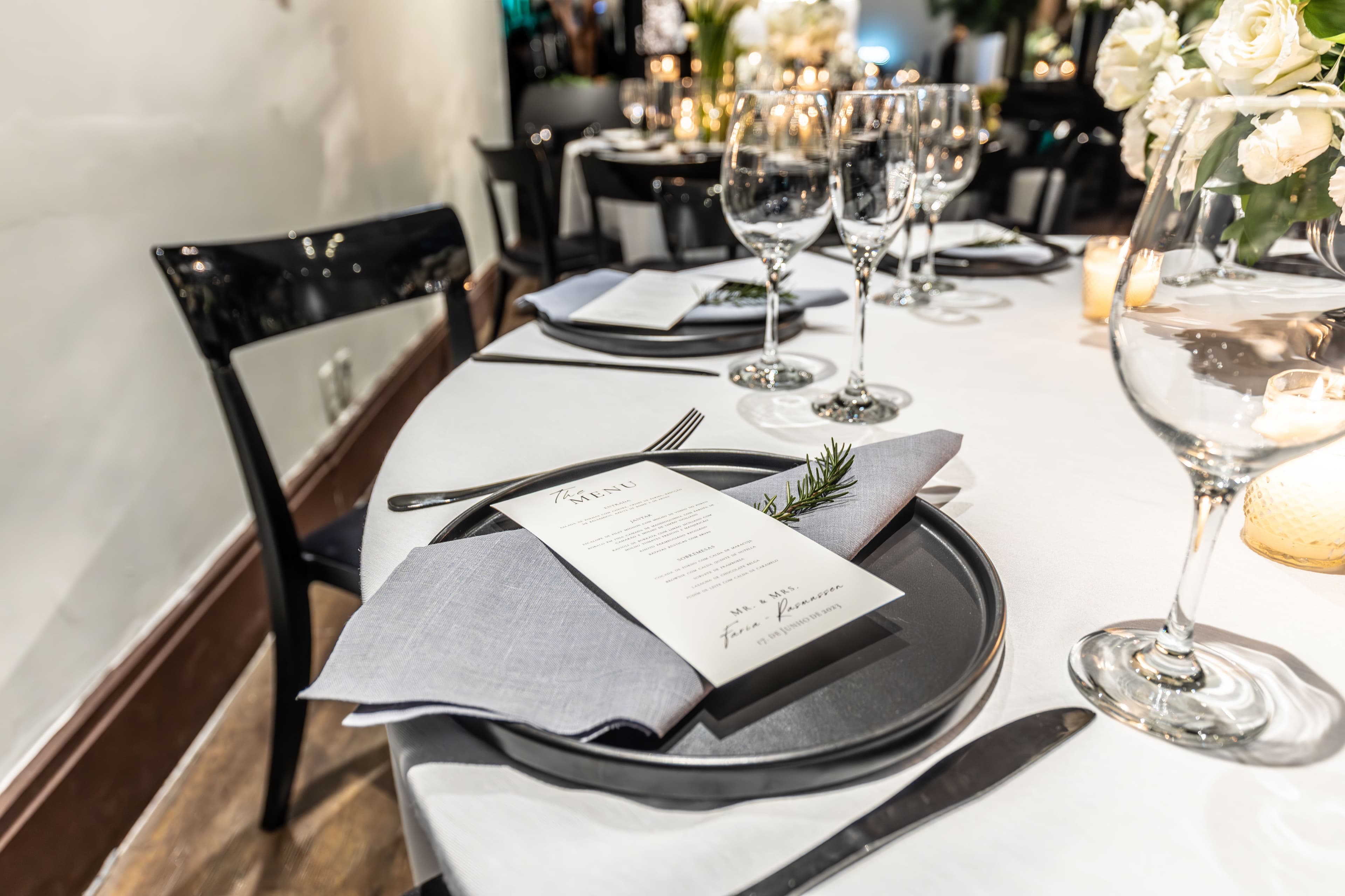 An elegant private dinner setting
